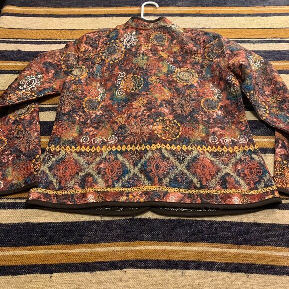 Christopher & Banks Blazer Jacket Artsy Funky Quilted Unique Eclectic Small - Picture 5 of 7
